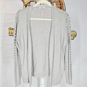 Vita Milano Light Brown Studded Cardigan Sweater XL